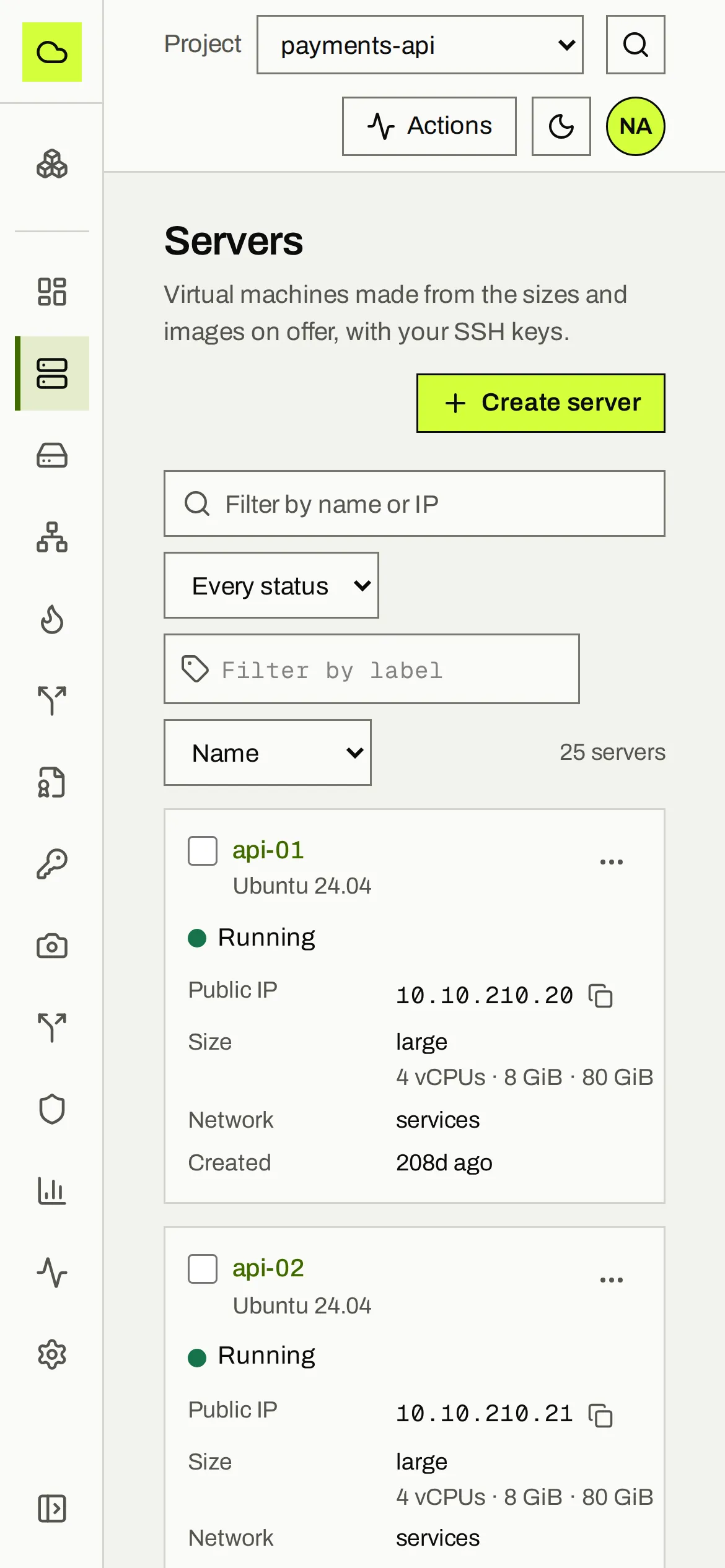 Victor Cloud Servers on a phone