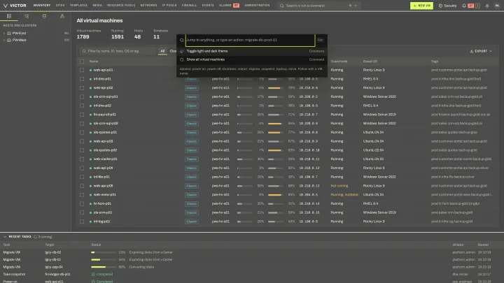 Search or run a command in the classic view: The command palette finds objects and actions from anywhere in the console.