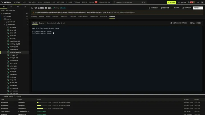 Web console in the classic view: Browser console access to a guest without leaving the VM view.