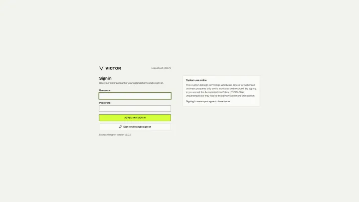 Sign in in the classic view: Local or single sign-on, with a configurable system-use notice.