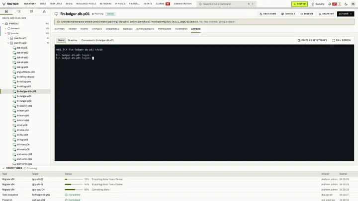 Web console in the classic view: Browser console access to a guest without leaving the VM view.
