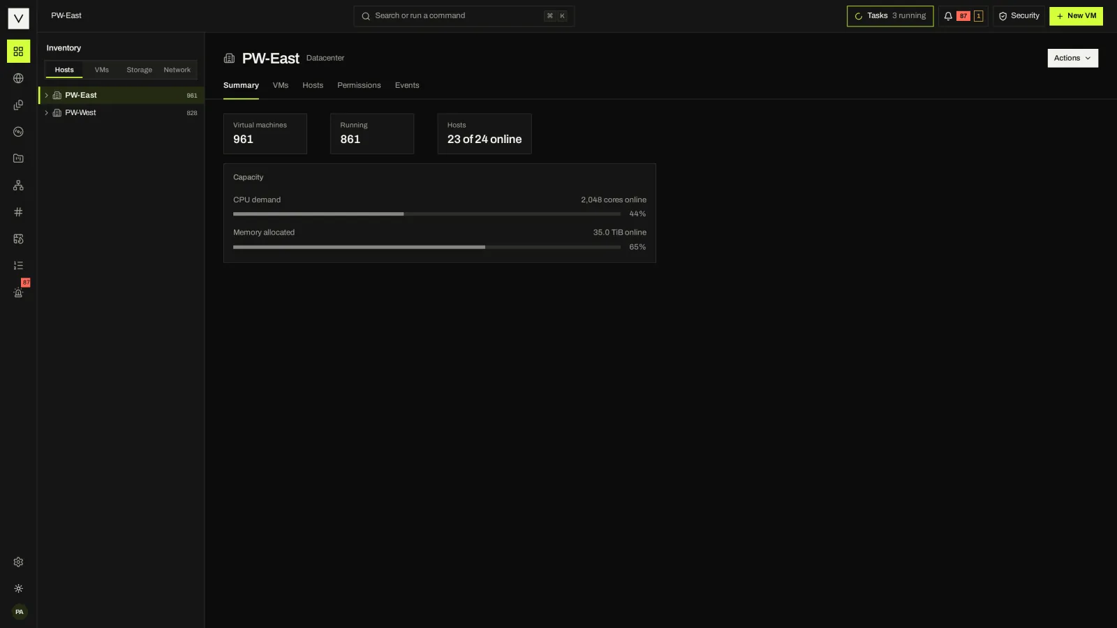 Victor Enterprise screen for Inventory
