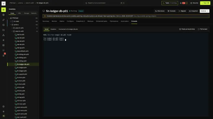 Web console in the victor view: Browser console access to a guest without leaving the VM view.