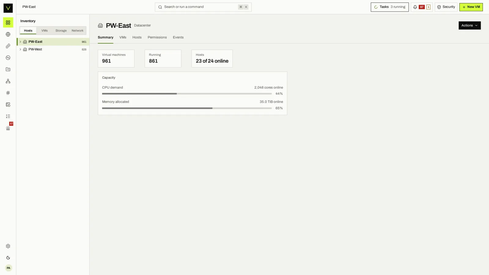 Victor Enterprise screen for Inventory